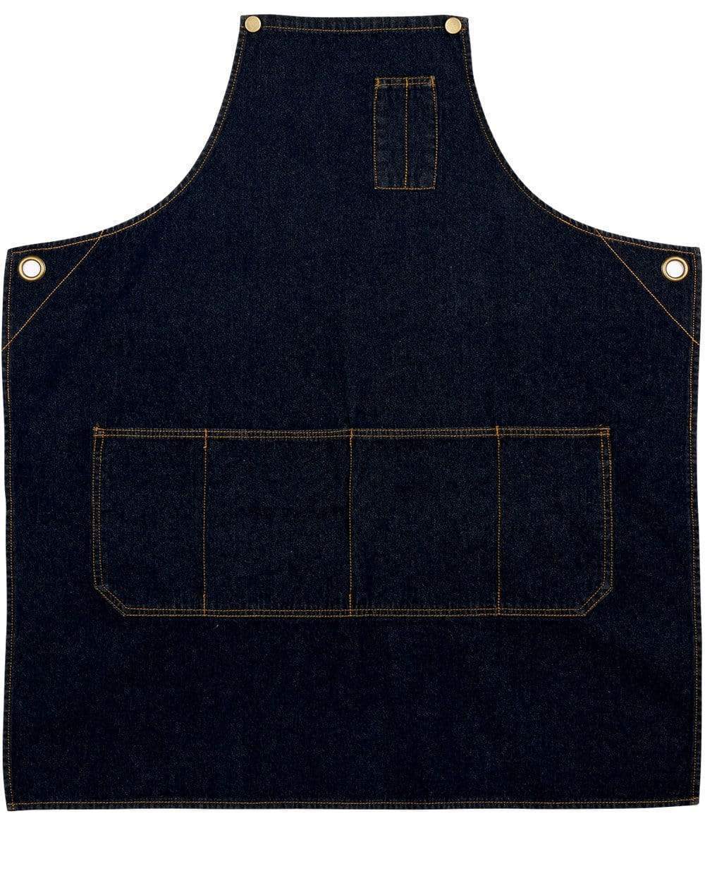 Winning Spirit East Village Denim Bib Apron Ap09 Hospitality & Chefwear Winning Spirit Black 72cmx84cm